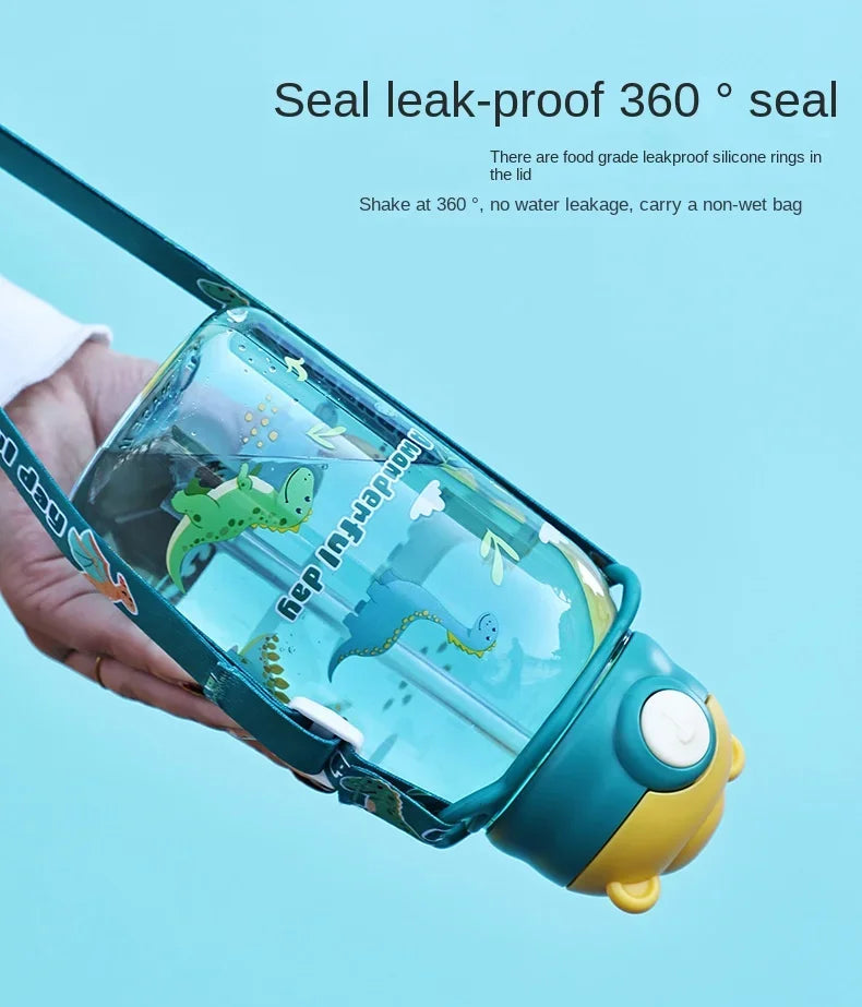 650ml Cute Kids Water Bottle with Straw Free BPA Leakproof Outdoor Portable Children's Cups School Water Bottle for Children