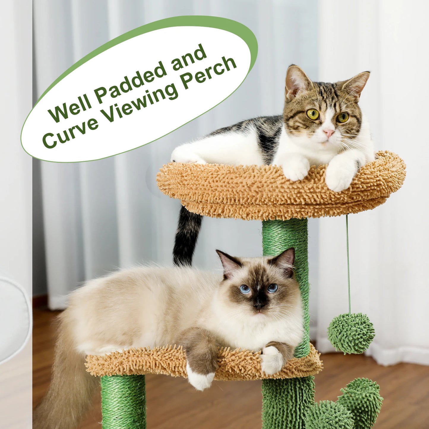 Pet Cat Tree House Condo Perch Entertainment Playground Stable Furniture for Kitten Multi-Level Tower for Large Cat Cozy Hommock