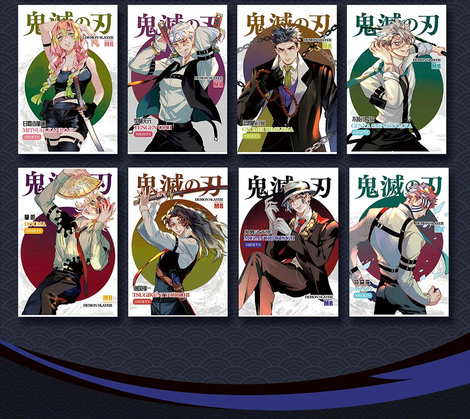 Demon Slayer Collection Card Black and White Tone Creative Line Draft Color Paper Card Encouraging Child's Christmas Gift Toys