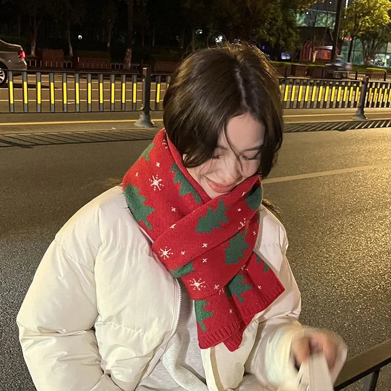 fashionable Christmas Tree scarf warm shawl Christmas scarf student couple Christmas gift 2026 Winter Warm Neck Protection Scarf