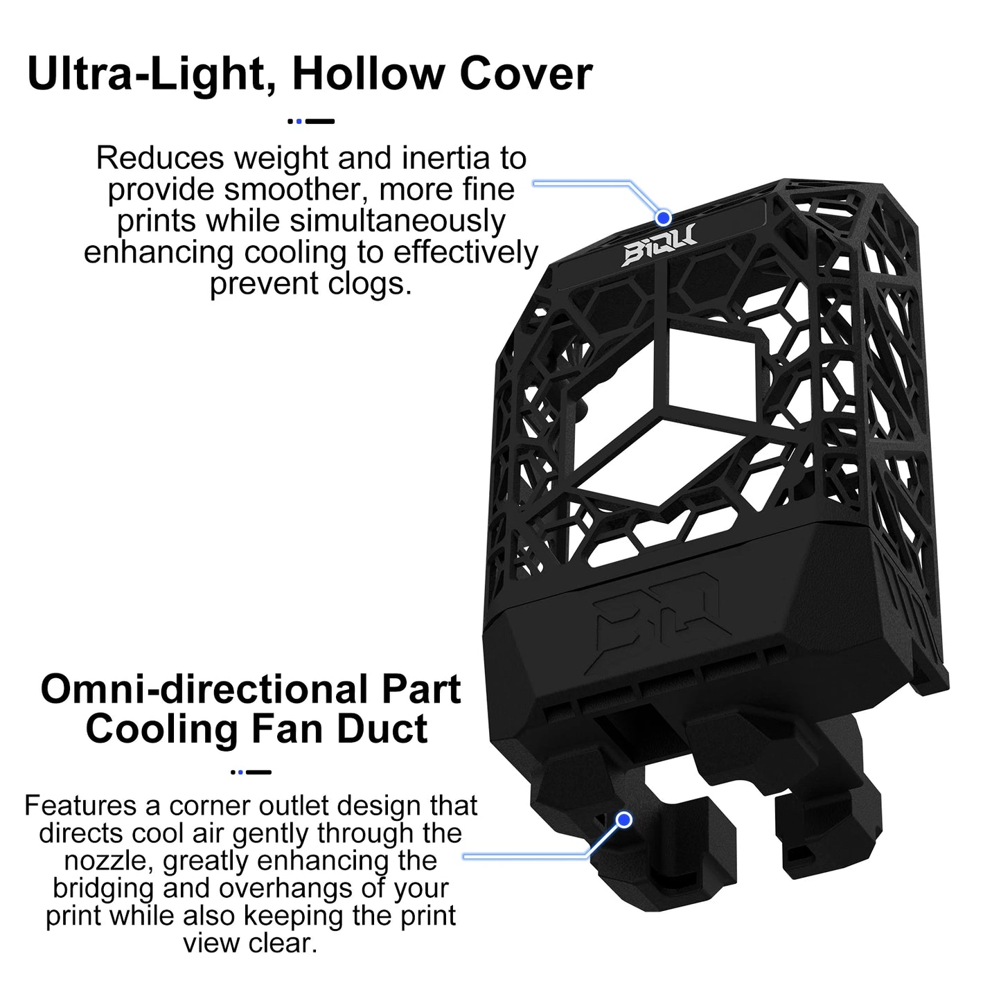 BIGTREETECH Panda Jetpack Nylon Super Lightweight Upgrade Panda Jet Cooling Fan Duct For Bambu Lab P1 X1 Series 3D printers