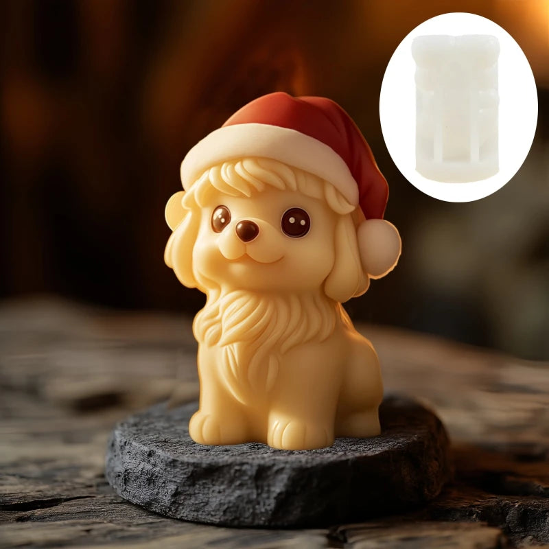 Love Owl Candle Silicone Mold Wear Christmas Hat Owl Resin Mold Christmas Heart Owl Gypsum Mould Craft Molds Christmas Gift