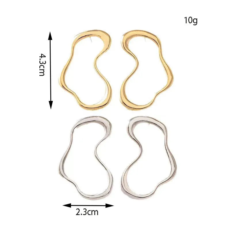Minimalist Line Geometric Irregular Big Earrings For Women Holiday Party Gift Fashion Jewelry Ear Accessories