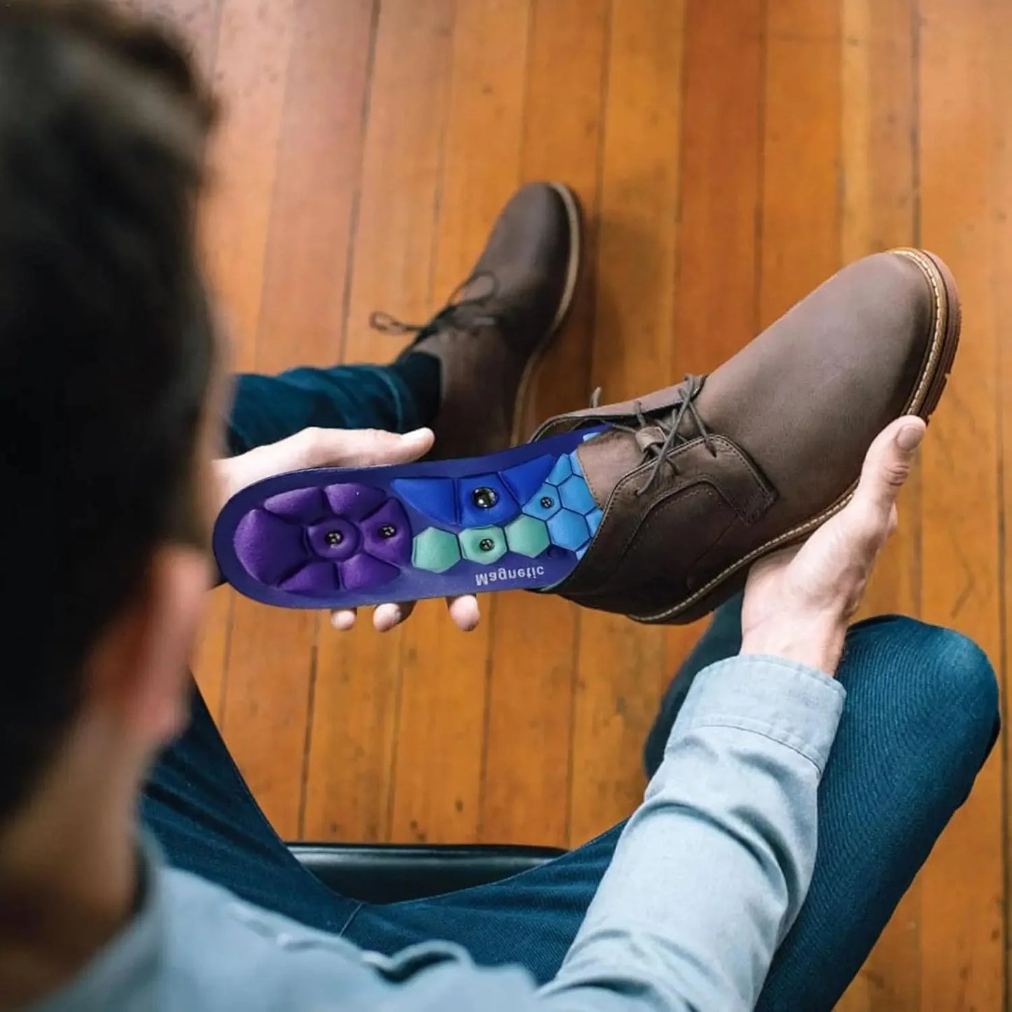 Magnetic Comfortable Acupoint Massage Insoles for Men Women EVA Foot Massage Sports Arch Support Insoles Orthopedic Shoe Inserts