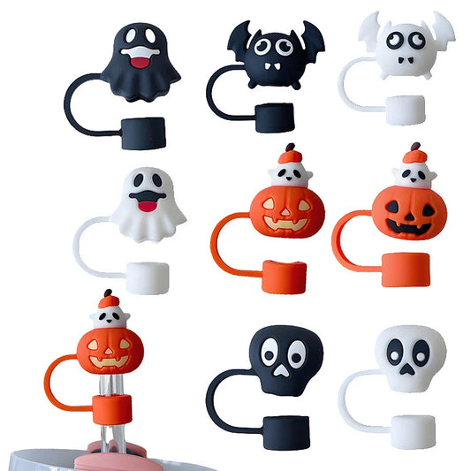 10mm Halloween Straw Dust Cover For Stanley Pumpkin Spider Series Halloween Straw Hat Creative Festival Cup Decor Accessories