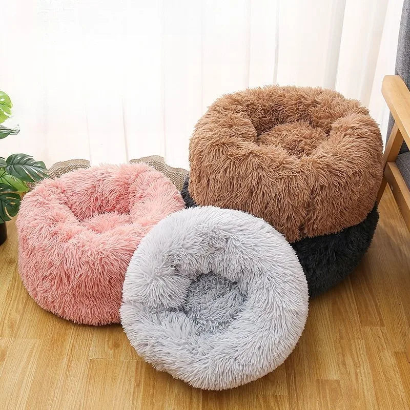40-70cm Home Plush Pet Nest Super Soft Warm Detachable and Washable Round Pet Bed for Dog and Cat House Winter Warm Sleeping