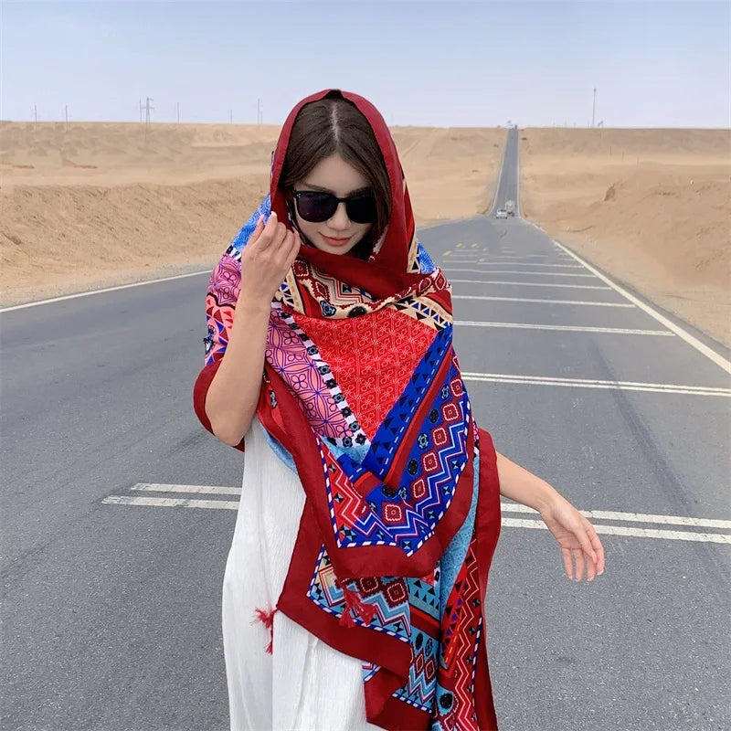 Travel Beach Sunscreen Scarves for Women Bikini Large Sarong Wrap Scarf Brazilian Swimsuit Bathing Cover-ups 17 Styles 90x180cm