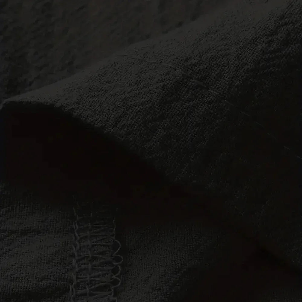 Men's Pants Solid Color Elastic Pockets Drawstring Long Pant Breathable Cotton Linen Trousers Casual Men's Clothing Streetwear