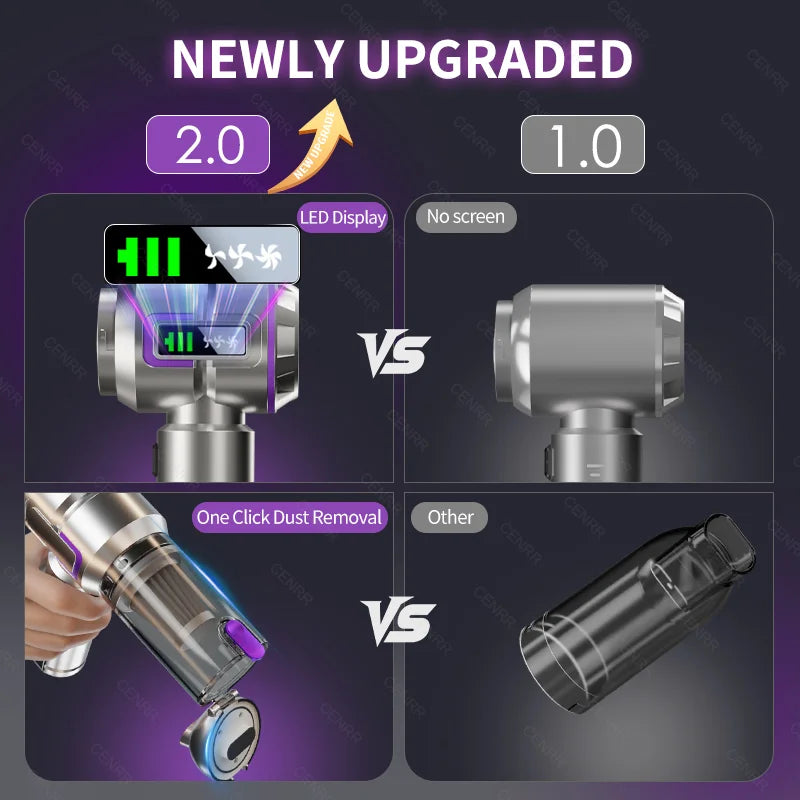 New Car Vacuum Cleaner 998000PA Mini Cordless Powerful for Home Handheld Blower Car Cleaner Portable Car Vacuum Cleaner