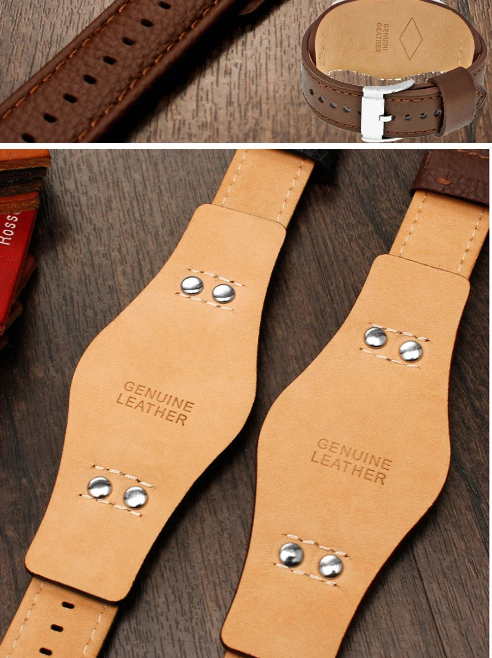 Genuine Leather Watchband 22mm strap With mat for fossil CH2891 CH3051 CH2564 CH2565 watch band handmade mens leather bracelet