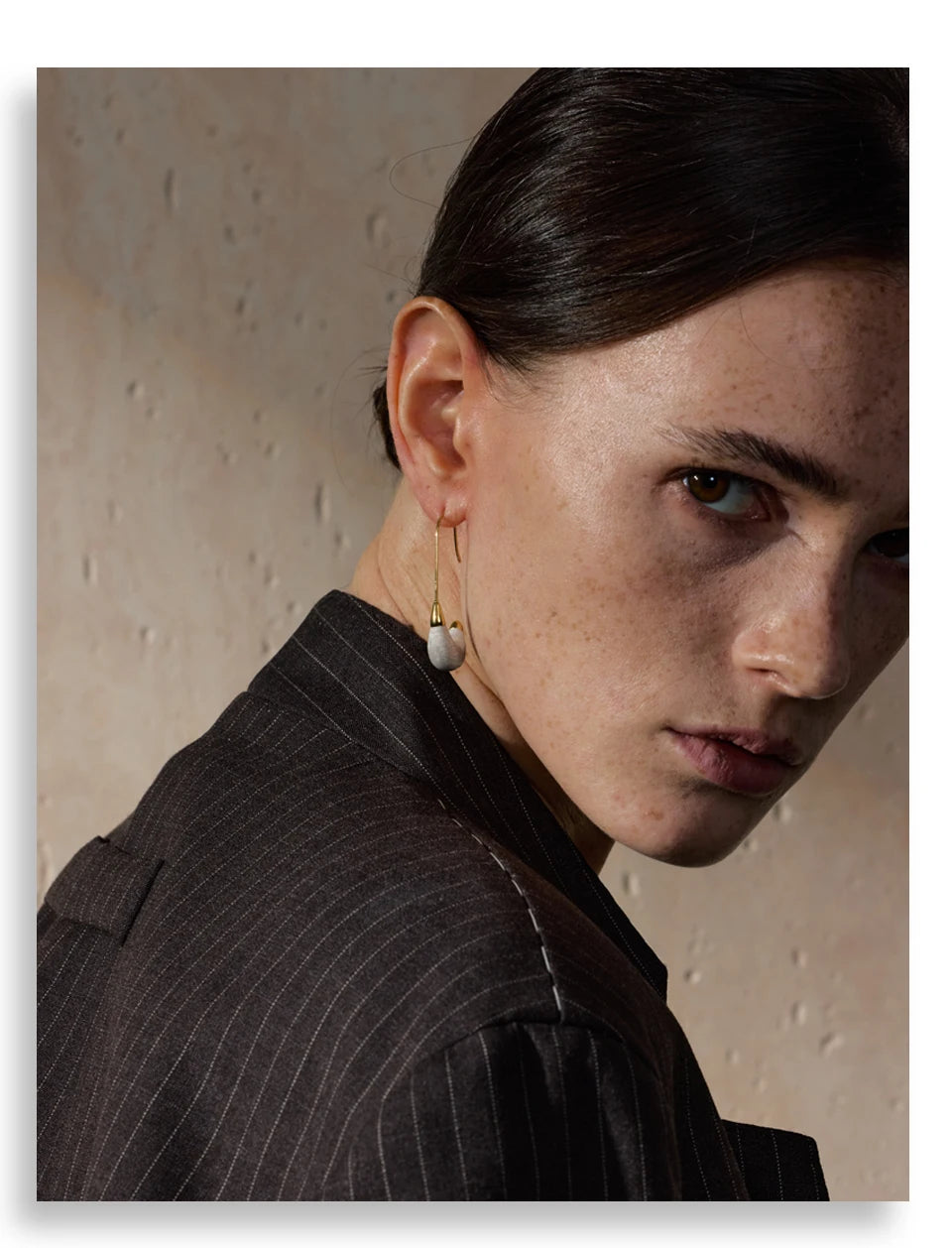 Yhpup New Popular Red White Enamel Metal U Shape Geometric Hoop Earrings for Women Stainless Steel Exquisite Daily Jewelry Gift