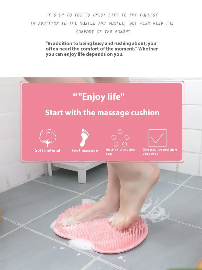 Rubbing Foot Pads, Silicone Foot Massaging Tools, Bathroom Foot Massage Pads, Bathing Foot Brushes, Lazy People Bathing Back Mas
