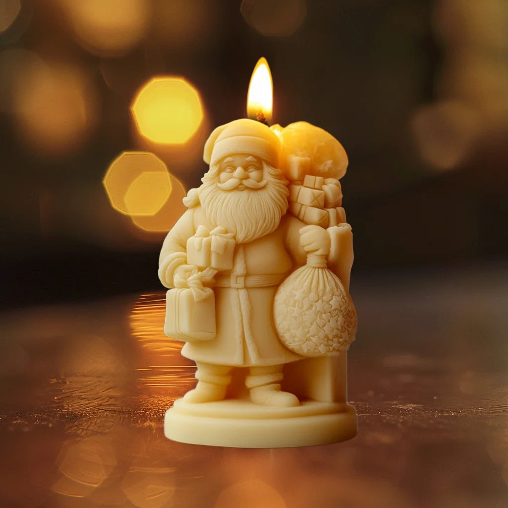 Santa Spherical Scented Candle Silicone Mold Wear Hat Santa Spherical Resin Mould Santa Relief Plaster Molds Christmas Gift