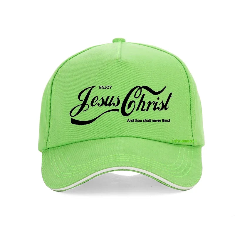 Enjoy Jesus Christ The Real King Christian Funny Men Hat Faith Prayer Graphic Fashion New Cotton Unisex Baseball Cap