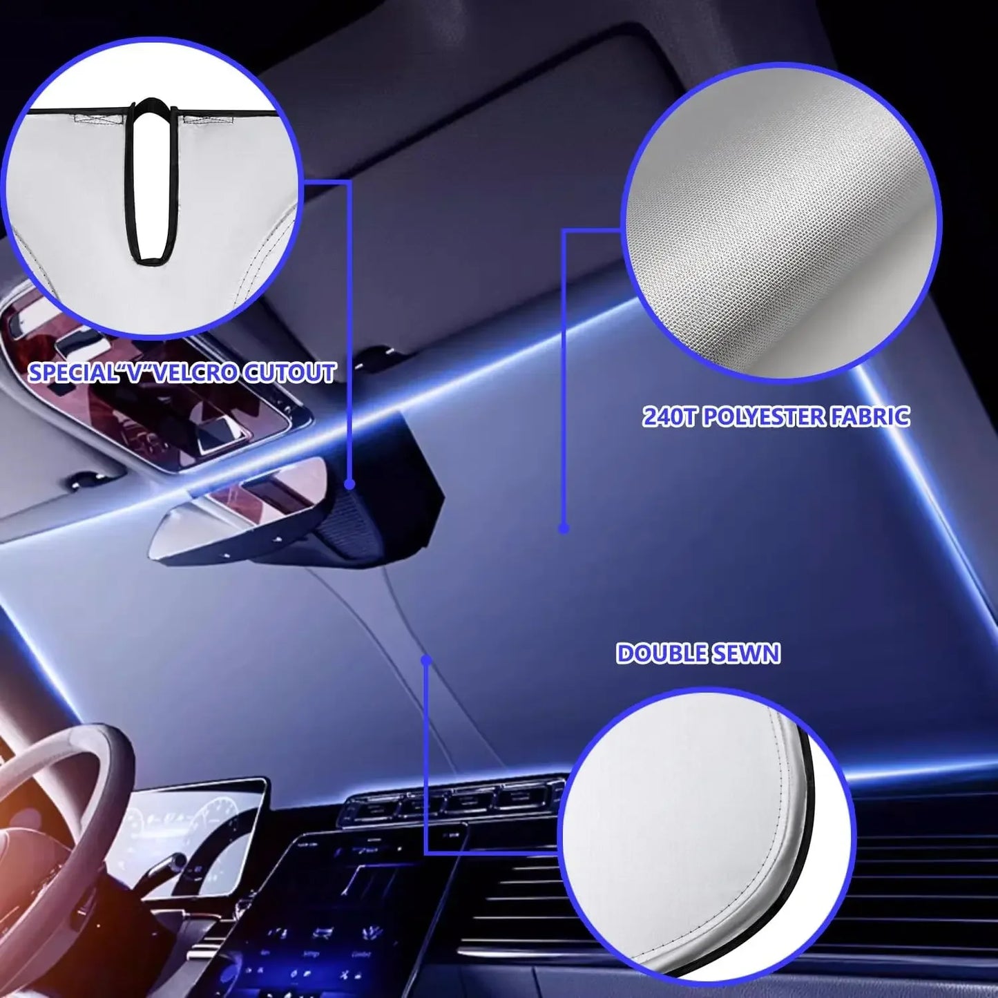 Car Windshield Sun Shade Durable for Sun Protection,Heat Insulation & UV,Sunshade for Car Windshield,Foldable Sun Shield