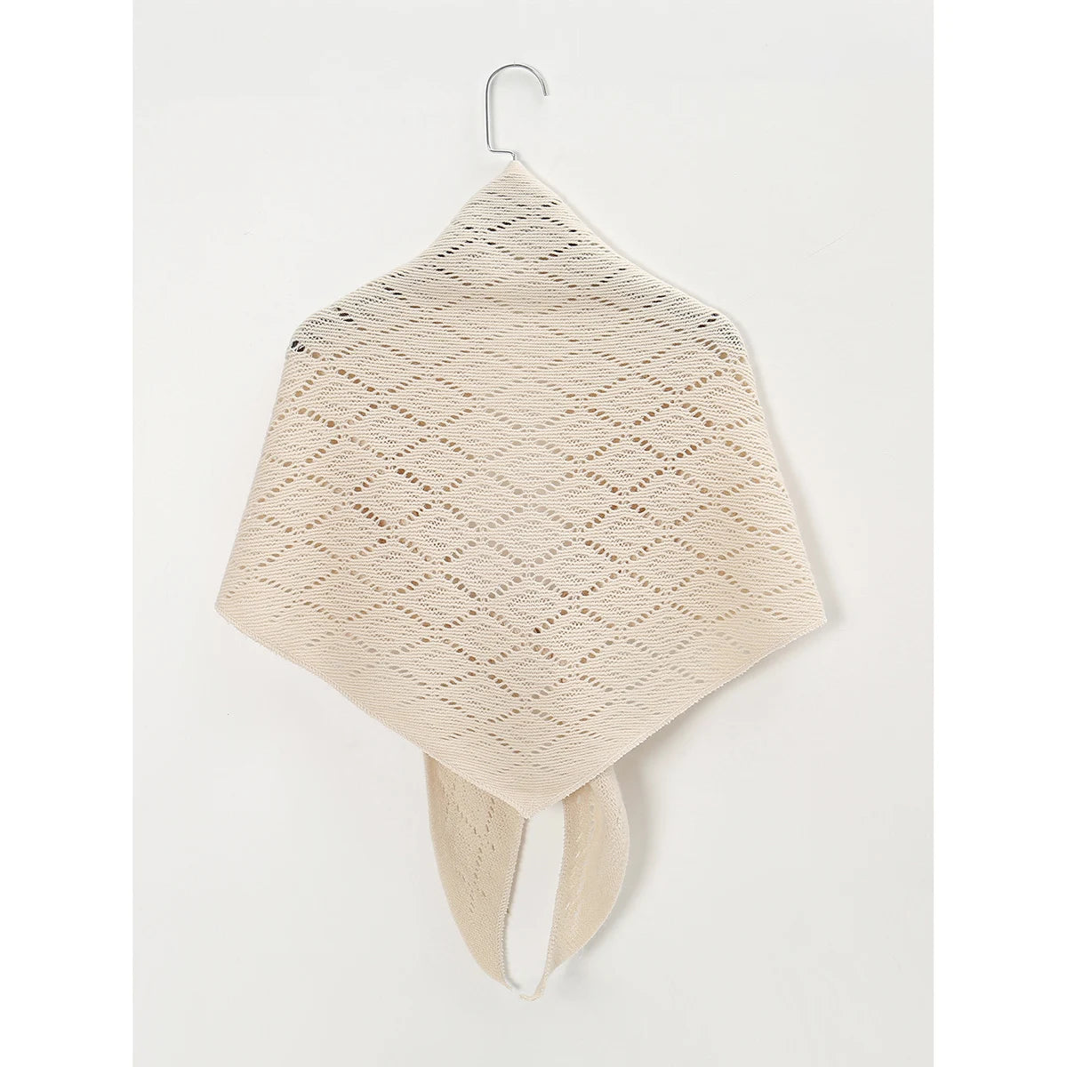 Triangle Shape Striped hollow out  shawl Autumn Korean Style Sun Protection Cape elegant  Wraps Knitting Stripe Knitted Shawl