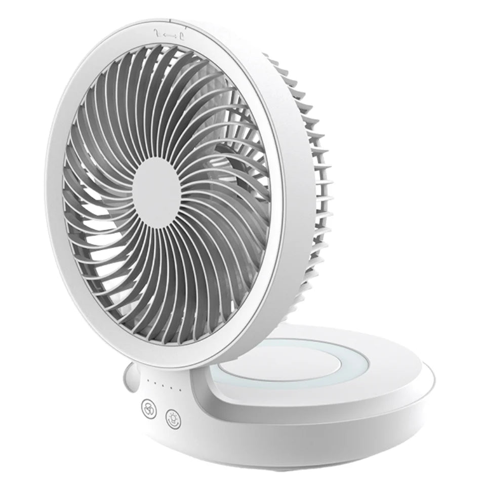 Portable Rechargeable Pedestal Cooling Light Folding Stand Desk Fan High Speed Electric Fan With Remote Control