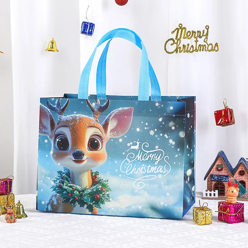 Large Christmas Gift Bags - Reusable Non-Woven Christmas Gift Bags with Handles for Holiday Xmas Party Gifts Wrapping Shopping