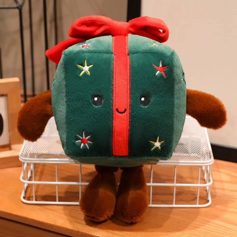 Cute Christmas Gingerbread Man Plush Toy Chocolate Cookie Doll Christmas Tree Santa Claus Decor Christmas Gift Box For Kids