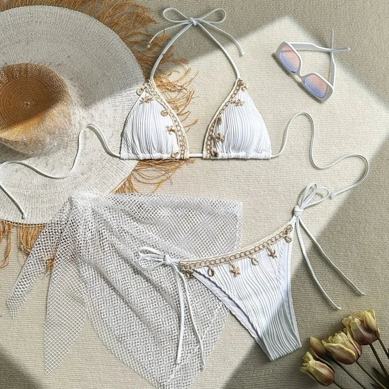 2025 Sexy Bikinis Female Swimsuits Women Three-Piece Swimwear Beach Swimming Wear Bathing Suit Brazilian Bikini Set Pool Bather