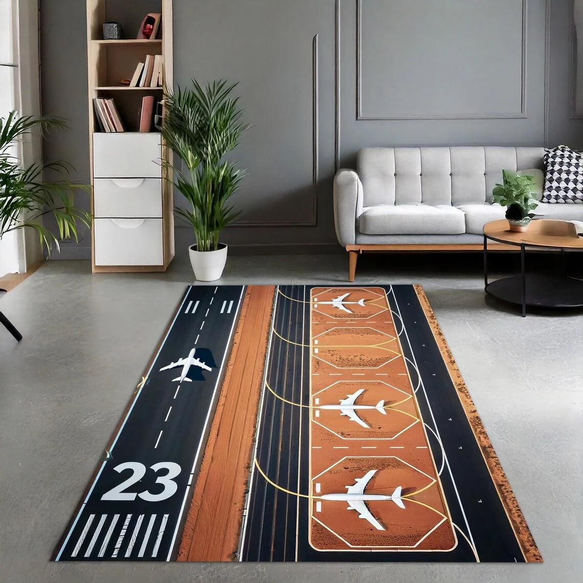 Kids Play Area Rugs Airport Overlooking Map Theme Carpet Living Room Decor Mans Cave Sofa Rug Bedroom Bedside Rug Christmas Gift
