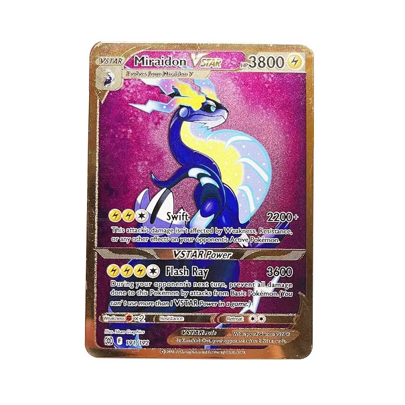 Pokemon Metal Card 10000 Points Arceus Charizard Raichu Super Card Golden English Mewtwo Vmax GX EX Christmas gift