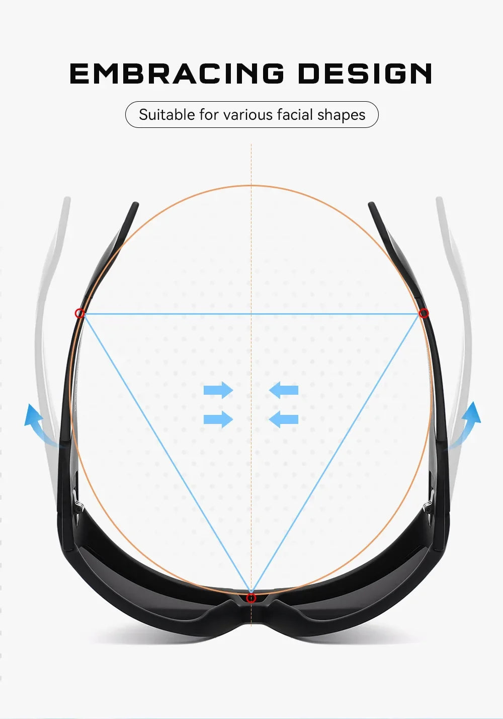 KDEAM New Large Frame Designer Polarized Men Sunglasses Luxury Brand Windproof Driving Glasses Fishing Eyewear Fashion Women Eye