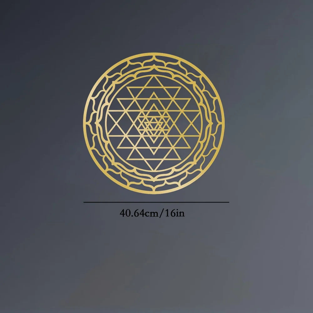 Sacred Yantra Mandala Metal Wall Sculpture | Divine Geometry Circular Decor | Halloween & Christmas Gift
