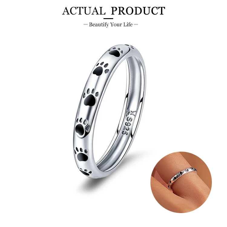 WOSTU European 925 Sterling Silver Simple Rings For Women Wedding Engagement Heart Rings With Zircon Original Female Jewelry