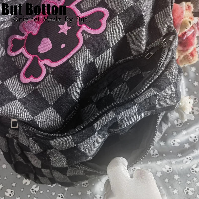 Men Women Streetwear Backpack large capacity Skull homestay y2k versatile hot girl goth punk bag student skeleton schoolbag