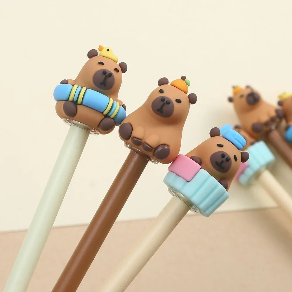 0.5mm Kawaii Capybara Gel Pens Signature Pen Cute Cartoon Student School Office Writing Supplies Gift Stationery Art Deco Pens