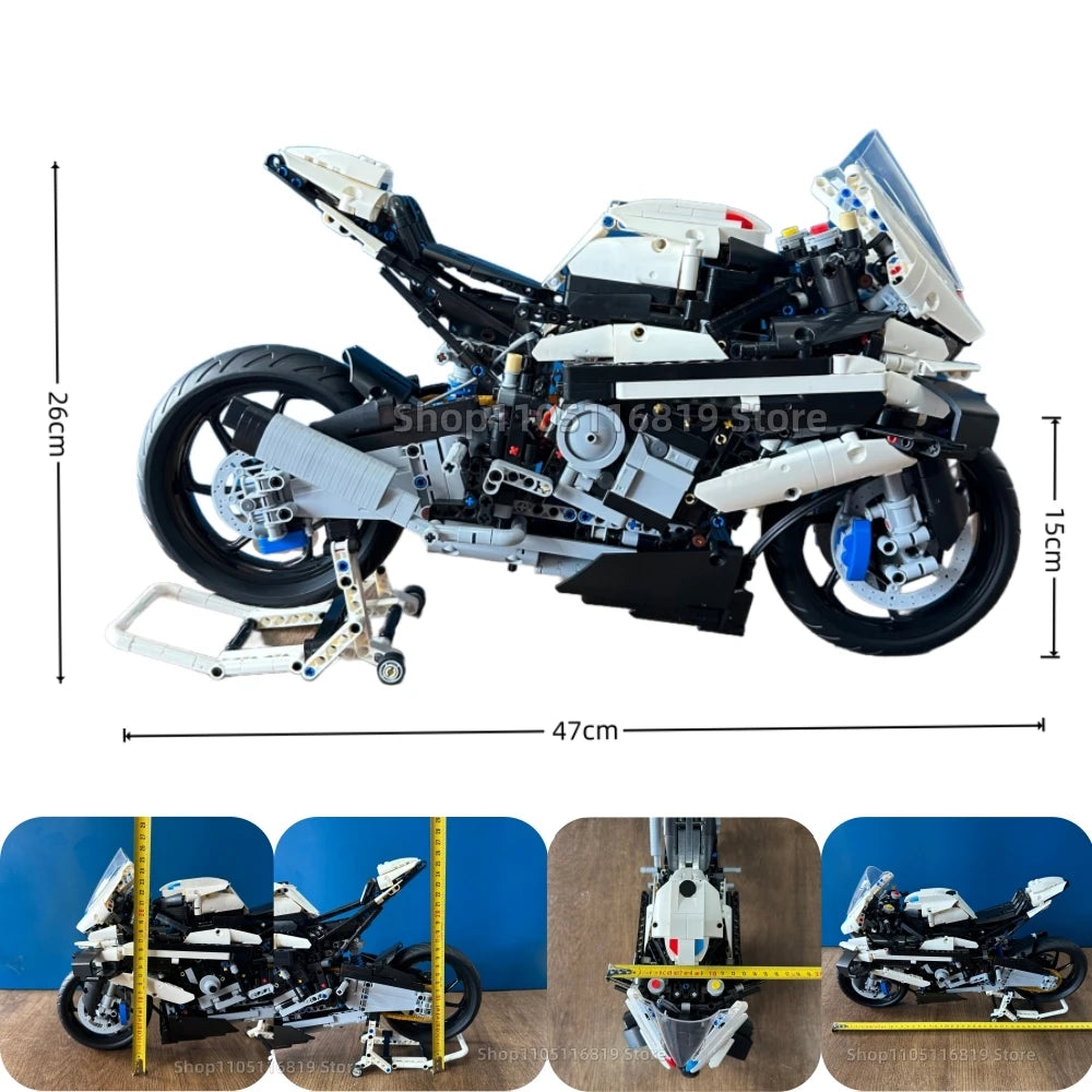 M1000  RR Tech Motorcycle Building Blocks 42130 1920Pcs MOC Bricks Mechanical Group Vehicles Racing Car Model Kit Christmas Gift