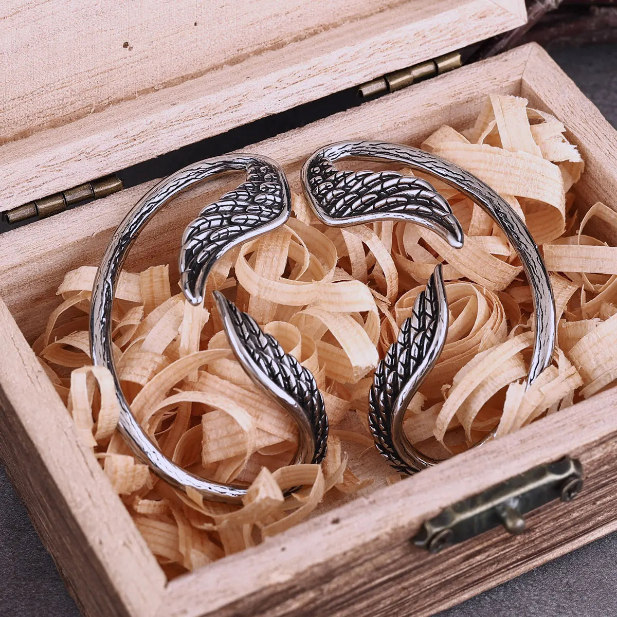 Viking Angel Wings Men's and Women's Fashion Earrings Stainless Steel Hanging Earrings Wrap Around Earrings Personalized Jewelry