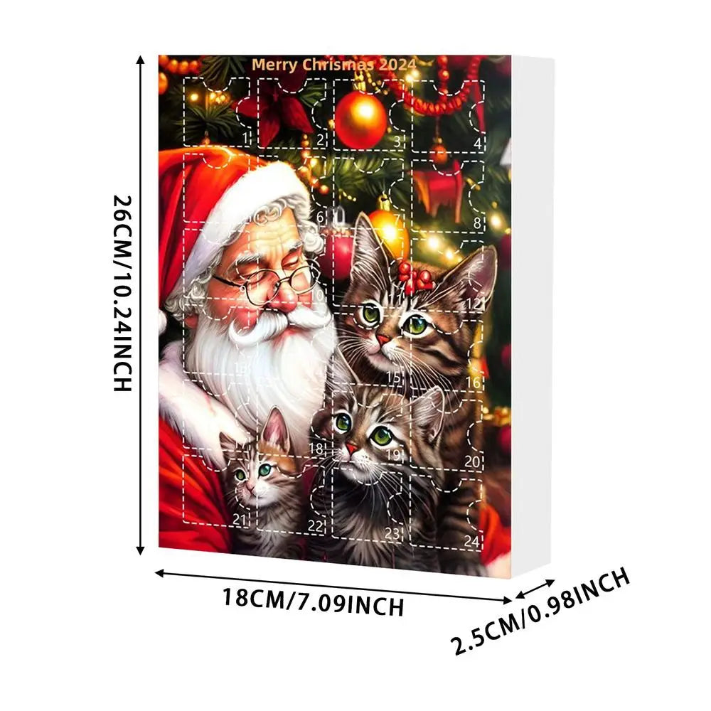 Christmas Countdown Advent Calendar Cat Ornament Calendar Cartoon Festival Supplies Funny Wall Decoration Christmas gift
