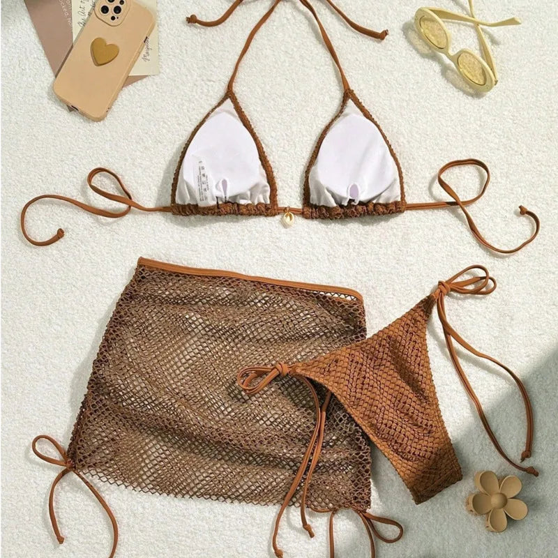 New Sexy Bikinis Female Swimsuits Women Three-Piece Swimwear Beach Swimming Wear Bathing Suits Brazilian Bikini Set Pool Bather