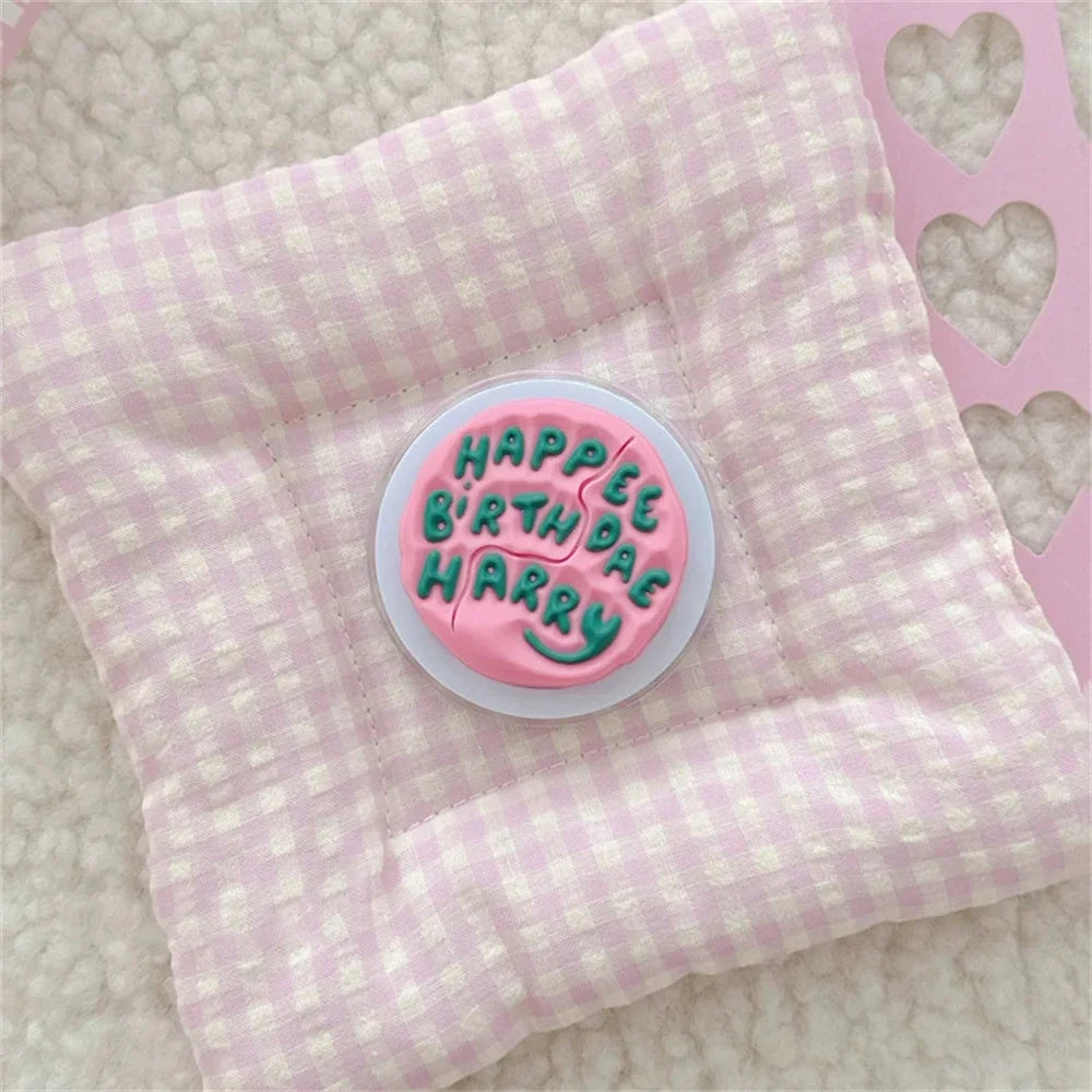 INS Cute English Letter Pink Magnetic Holder Grip Tok Phone Stand Support for IPhone 17 16 for Pad Magsafe Smart Tok Bracket