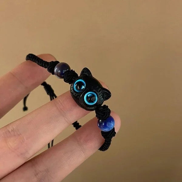 Handmade Couple Cute Cat Bracelet Unique Stylish Hand Rope For Women Men Beaded Woven Bracelet Wrist Jewelry Gifts