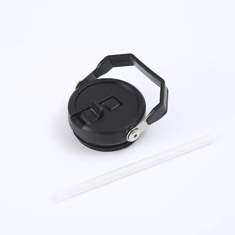 Stainless Steel Thermos Cup with Straw, Portable Car Cup, Travel Sports Water Bottle, Handle Cover, Coffee Vacuum Flask, 30oz