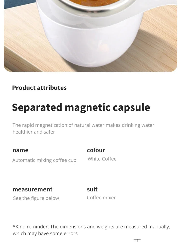 Automatic Mixing Cup Battery Portable Coffee Electric Mixing Stainless Steel Rotary Magn，