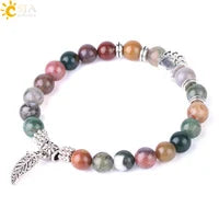 Natrual Stone Bracelet for Women Energy Star Moon Crystal Charm Tiger Eye Pink Quartz Bangle Bead Bracelets Relationship T019