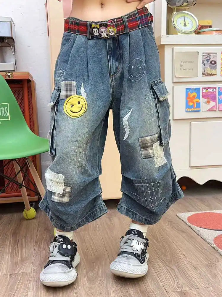 Summer Women Tomboy Jorts Harajuku Cargo Jean Shorts 2000s Japanese Denim Pants Y2K Streetwear High Street Korean Fashion New