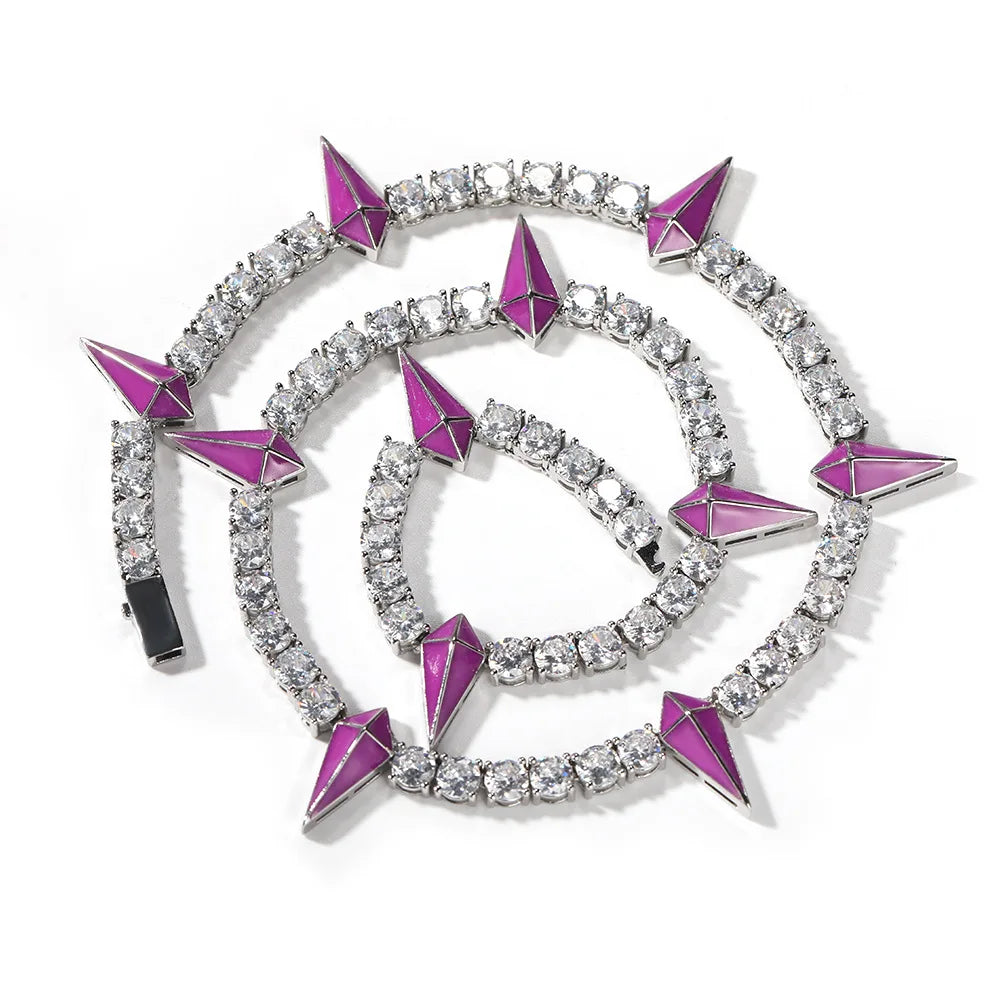 Uwin Black Panther Necklace Zinc Alloy Rhinestone Full Iced Out Personalized 5mm Tennis Chain For Men Christmas Gift