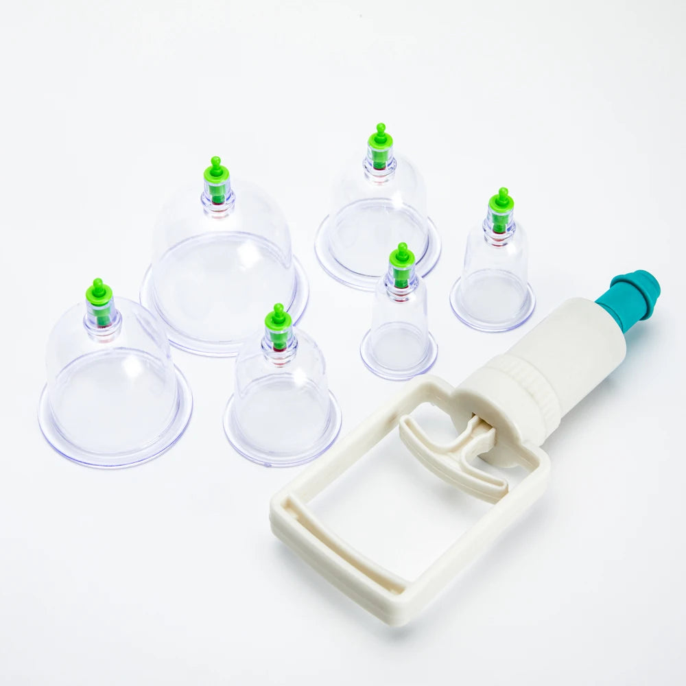 12/6Pcs Vacuum Cupping Set Suction Cups Back Massage Body Cup Detox Massage Body Cups Vacuum Cupping Anti Cellulite Massage Jars