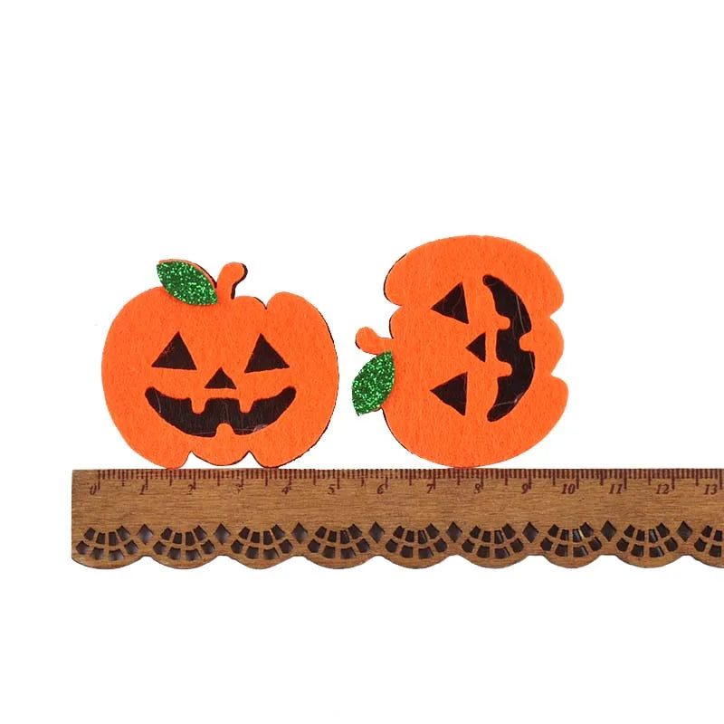 10Pcs 4-9cm Cartoon Ghost/Bat/Spider/Pumpkin Felt Fabric Halloween Patches Appliques For Sewing Supplies Clothes DIY Decor C4133