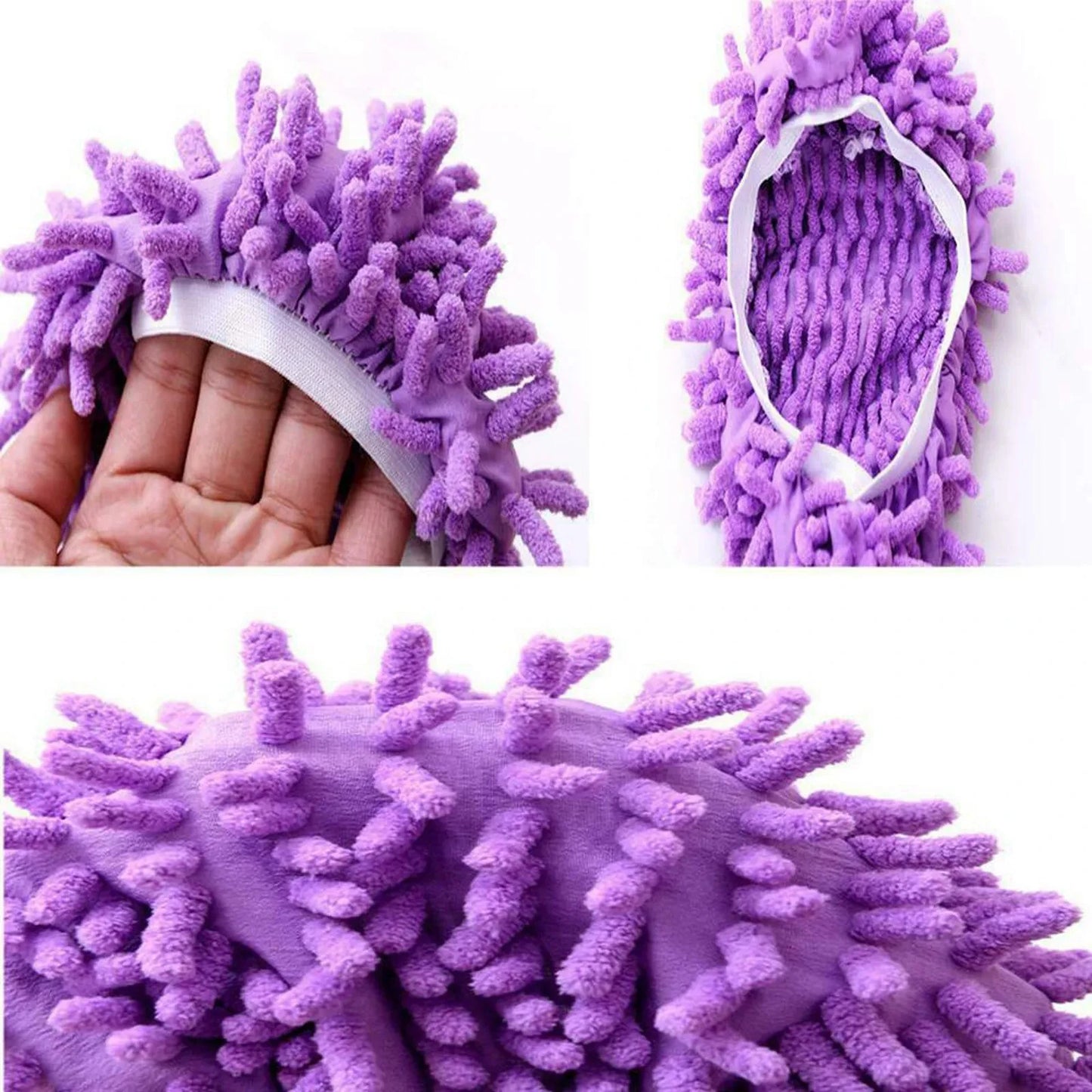 2 Pieces Of Chenille Mop Slippers Dust Removal Foot Socks Mop Cap Multifunctional Floor Cleaning Lazy Shoe Cover Dust Collector