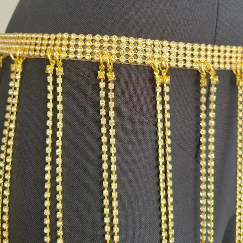 Halloween Women Skirts Tassels Bottom Mini Shining Luxury Sequin Skirt Nightclub Party Bikini Beachwear Cover Up Body Chain 2025