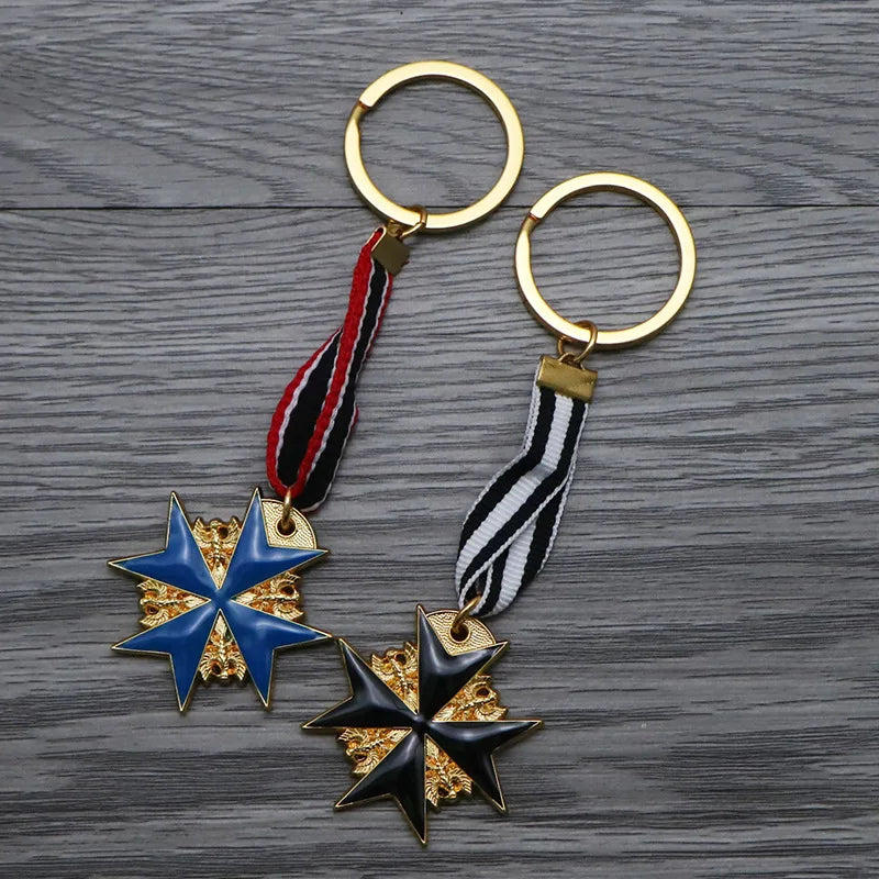 Spot Prussian MINI Blue Brave Merit Medal Keychain Film and Television Props