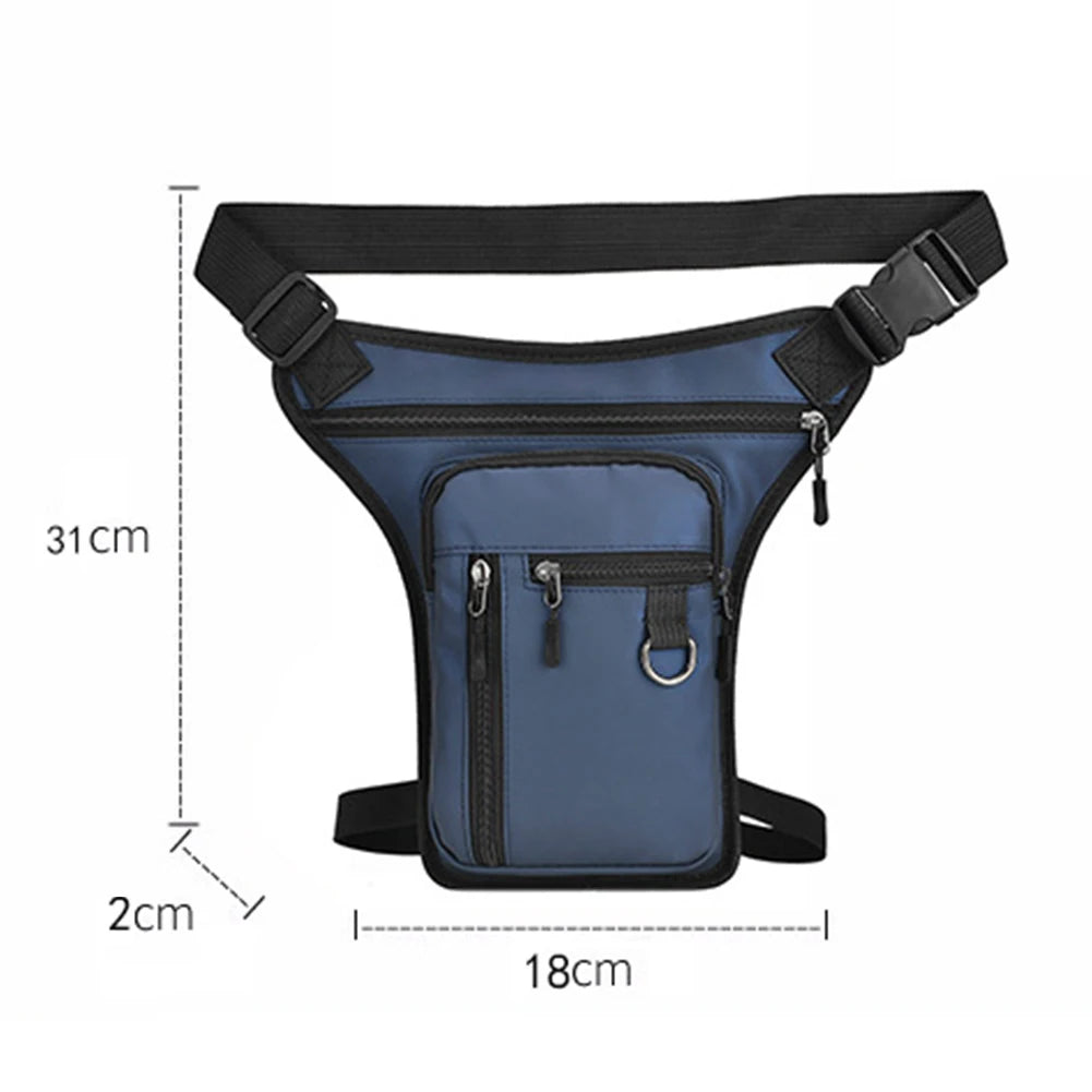 Men Motorcycle Leg Side Bag Multipocket Riding Fanny Pack PU Leather Tactical Travel Purse Outdoor Sports Ride Bag