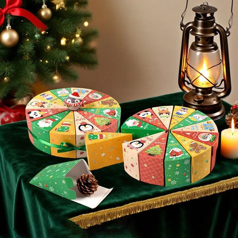 12pcs Christmas Candy Boxes Christmas Gift Packag Box Xmas Tree Hanging Pendent New Year Blind Boxes DIY Party Favors Decoration