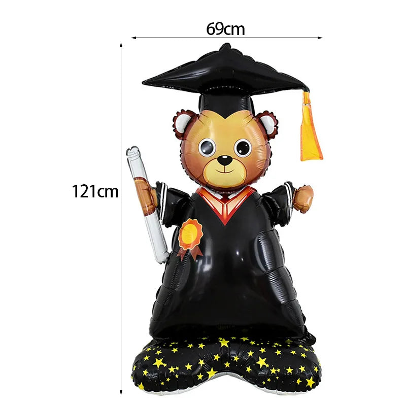 Graduation Balloon Gold Black Doctor Helium Foil Balloons Congratulation Graduation High School 2025 Graduation Party Decoration